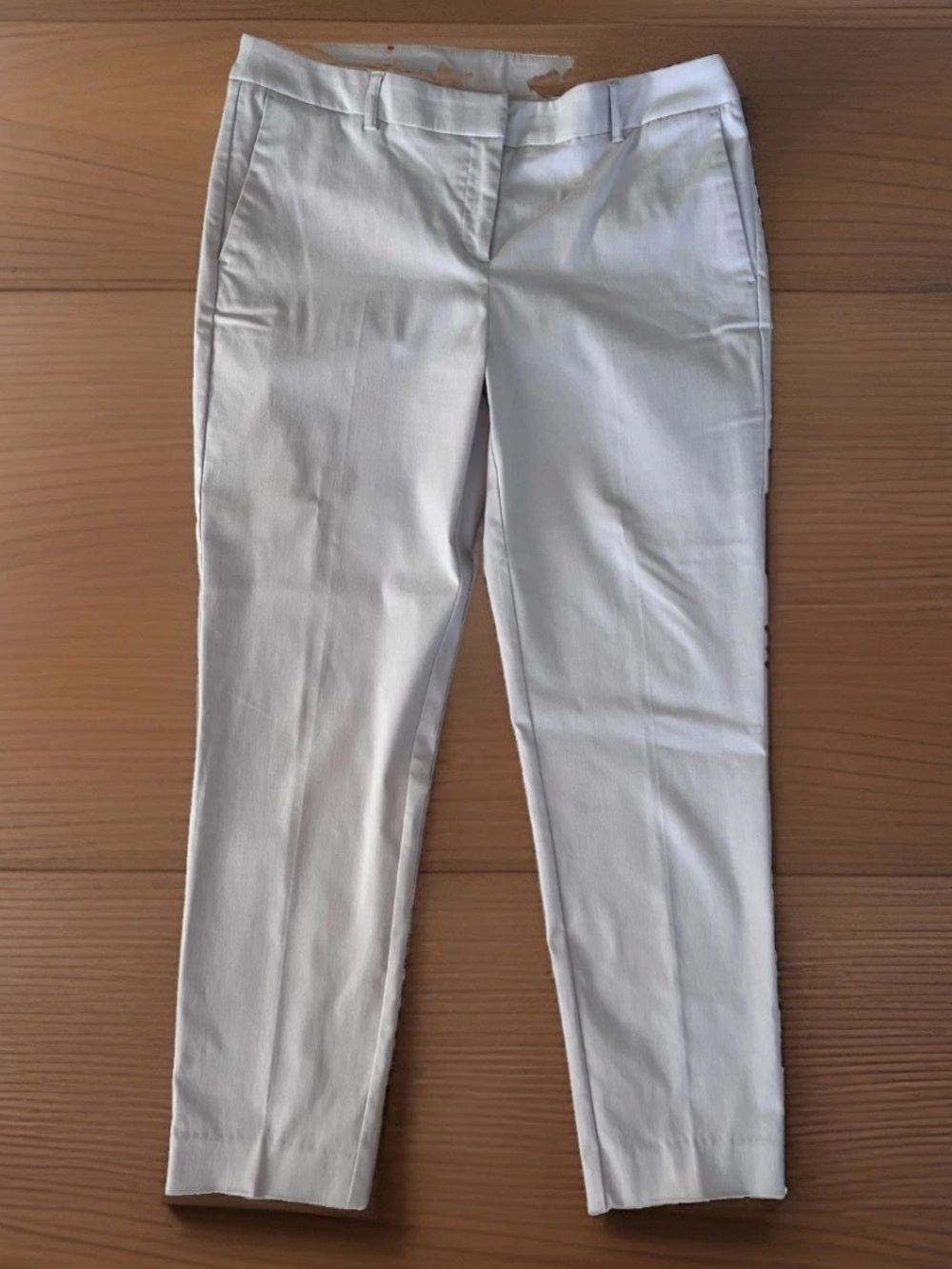 Theory Beige Slim Ankle Pants Size 12 Quiet Luxury Minimalist Workwear